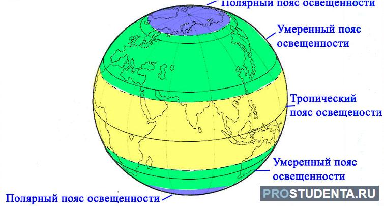 Карта освещенности земли