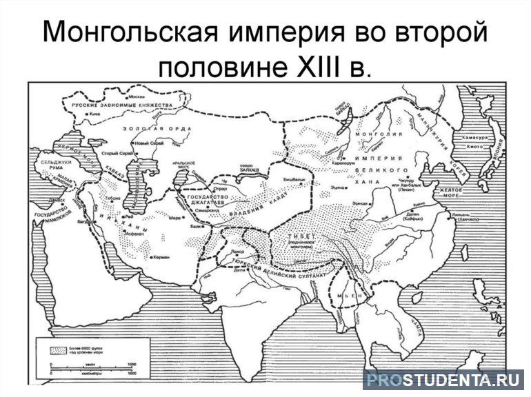 Карта монгольской империи в XIII веке 